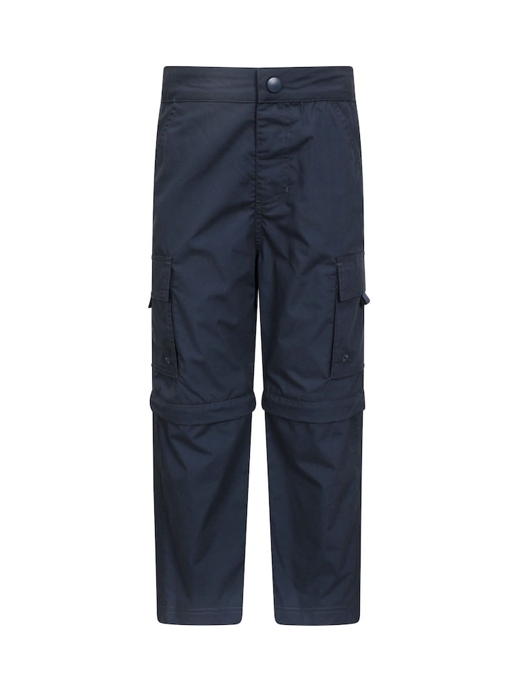 Mountain Warehouse Blue Active Kids Quick Drying Zip Off Trousers - Image 1 of 6 Mountain Warehouse Blue Active Kids Quick Drying Zip Off Trousers - Image 1 of 6