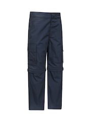 Mountain Warehouse Blue Active Kids Quick Drying Zip Off Trousers - Image 4 of 6