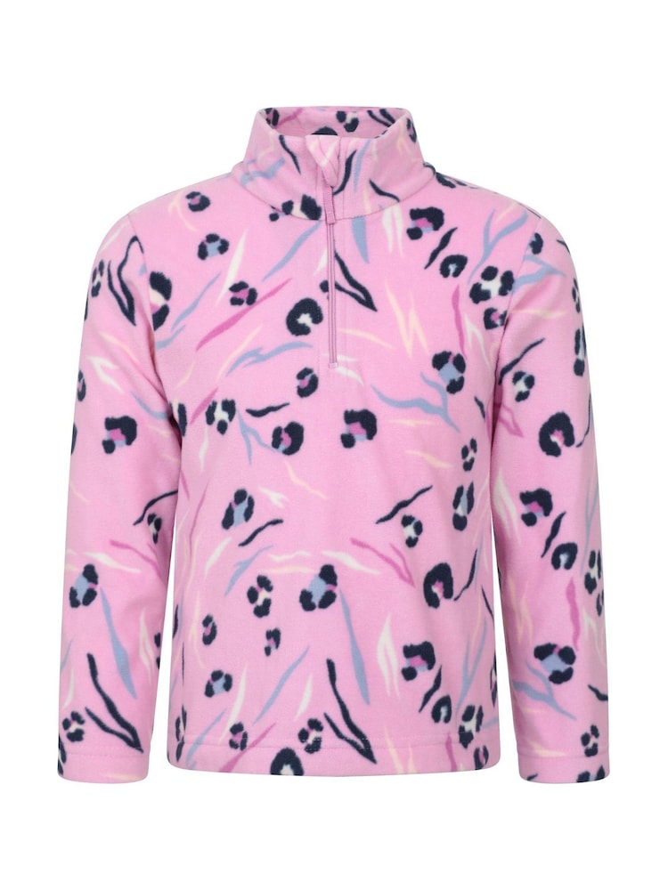 Mountain Warehouse Pale Pink Endeavour Printed Half-Zip Fleece - Image 1 of 4 Mountain Warehouse Pale Pink Endeavour Printed Half-Zip Fleece - Image 1 of 4