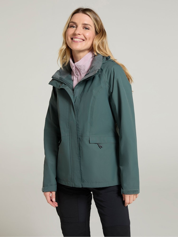 Mountain Warehouse Green Thunderstorm II 3-in-1 Waterproof Jacket - Image 1 of 4 Mountain Warehouse Green Thunderstorm II 3-in-1 Waterproof Jacket - Image 1 of 4