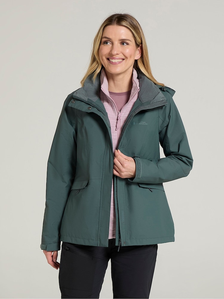 Mountain Warehouse Green Thunderstorm II 3-in-1 Waterproof Jacket - Image 2 of 4 Mountain Warehouse Green Thunderstorm II 3-in-1 Waterproof Jacket - Image 2 of 4