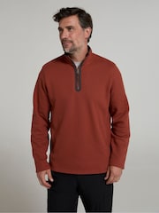 Mountain Warehouse Orange Beta Contrast Zip-Neck Sweat Shirt - Image 1 of 4