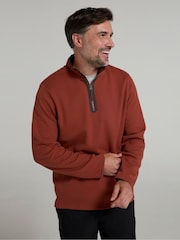 Mountain Warehouse Orange Beta Contrast Zip-Neck Sweat Shirt - Image 2 of 4