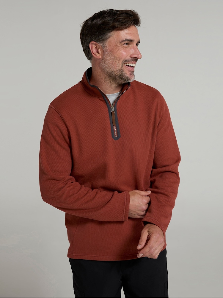 Mountain Warehouse Orange Beta Contrast Zip-Neck Sweat Shirt - Image 2 of 4