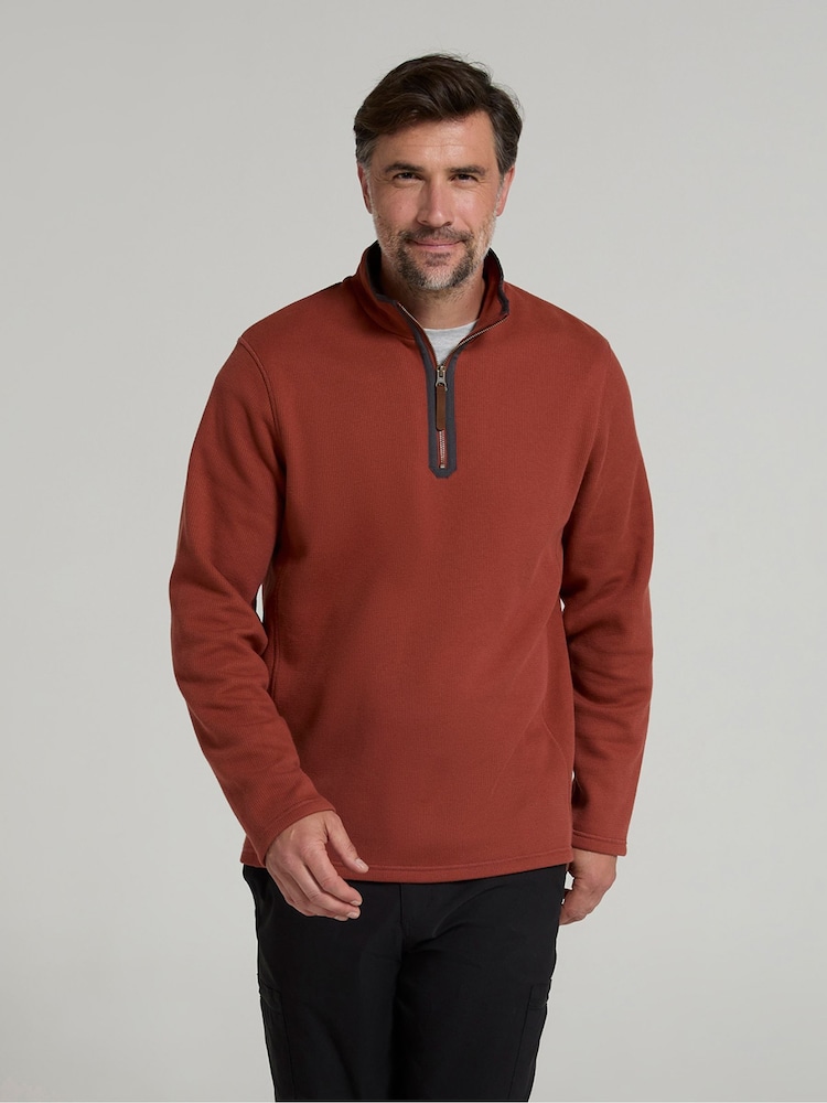 Mountain Warehouse Orange Beta Contrast Zip-Neck Sweat Shirt - Image 4 of 4