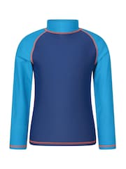 Mountain Warehouse Blue Long Sleeve Rash Vest - Image 1 of 5