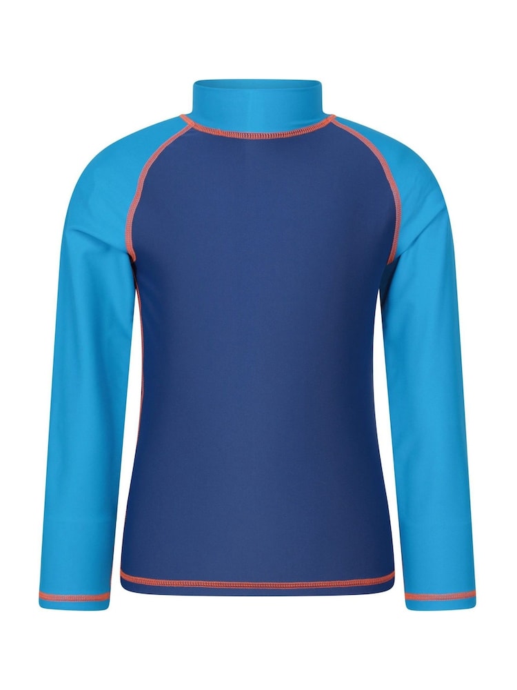 Mountain Warehouse Blue Long Sleeve Rash Vest - Image 1 of 5 Mountain Warehouse Blue Long Sleeve Rash Vest - Image 1 of 5