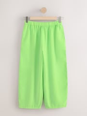 Bright Green Barrel Leg Trousers with Linen - Image 5 of 7