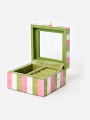Oliver Bonas Green Resin Striped Small Jewellery Box - Image 4 of 6