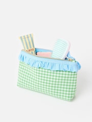 Oliver Bonas Set of 3 Green Blue & Orange Wash Bags - Image 5 of 6