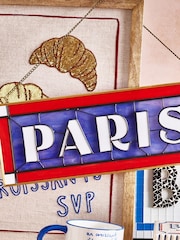 Oliver Bonas Red & Blue Paris Stained Glass Wall Art - Image 2 of 5