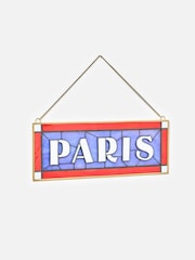 Oliver Bonas Red & Blue Paris Stained Glass Wall Art - Image 3 of 5