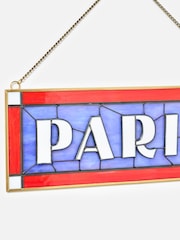 Oliver Bonas Red & Blue Paris Stained Glass Wall Art - Image 4 of 5