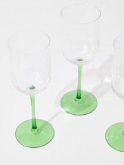 Oliver Bonas Set of 4 Green Alba Wine Glasses - Image 3 of 6