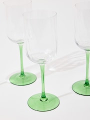 Oliver Bonas Set of 4 Green Alba Wine Glasses - Image 4 of 6
