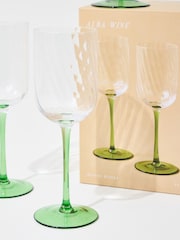 Oliver Bonas Set of 4 Green Alba Wine Glasses - Image 5 of 6
