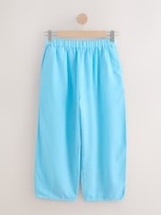 Bright Blue Barrel Leg Trousers with Linen - Image 5 of 7