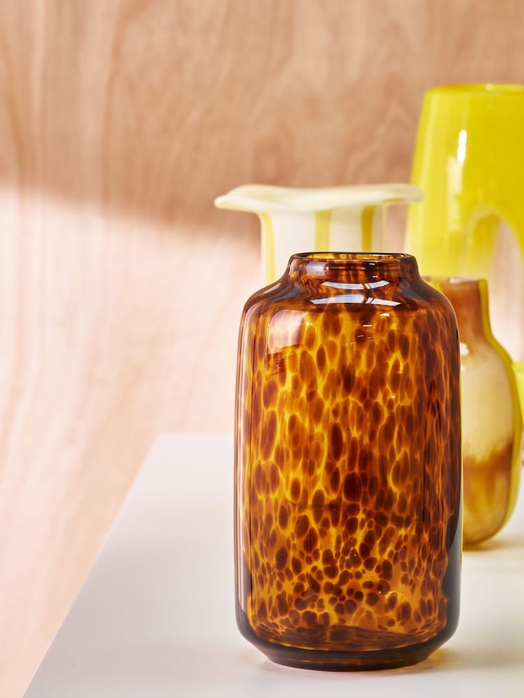 Oliver Bonas Brown Padera Speckle Glass Vase - Image 1 of 6