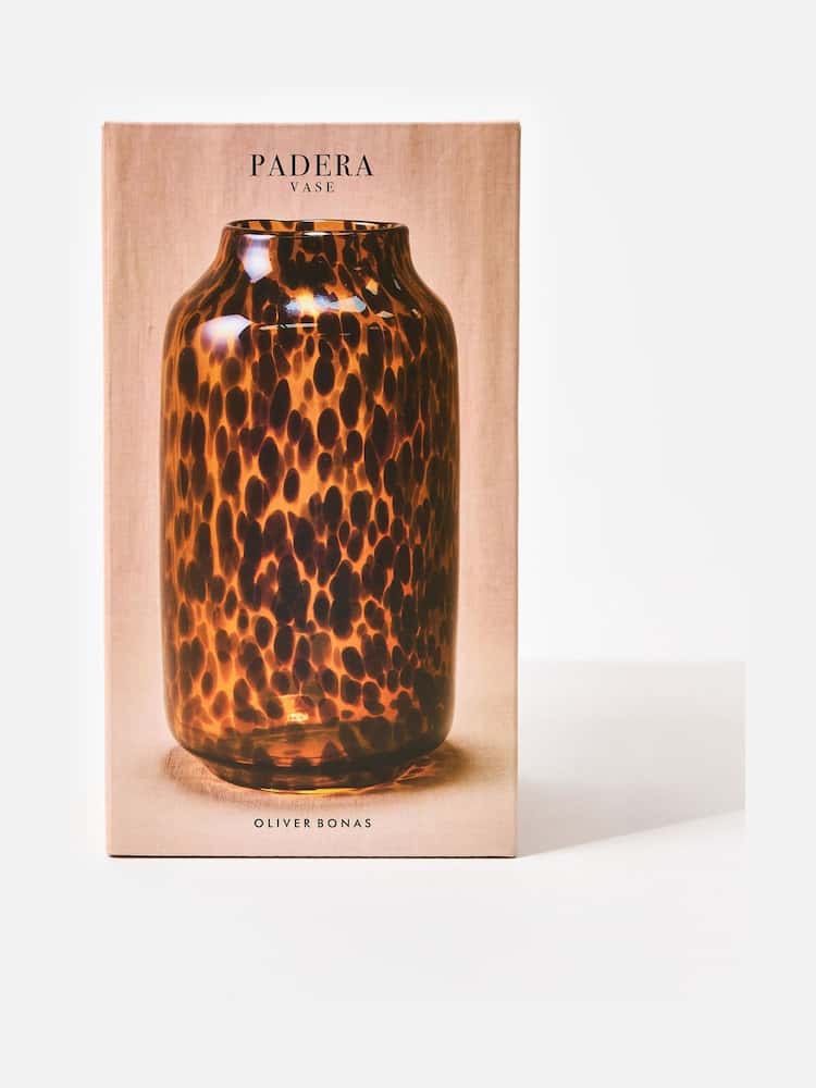 Oliver Bonas Brown Padera Speckle Glass Vase - Image 6 of 6