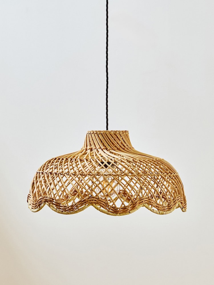 Oliver Bonas Natural Penya Rattan Woven Lamp Shade - Image 2 of 5