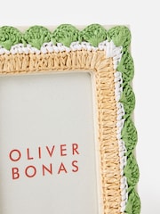 Oliver Bonas Green Raffia Photo Frame 4x6 - Image 4 of 4