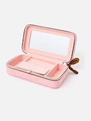Oliver Bonas Pink Brown Corduroy Large Rectangle Jewellery Box - Image 5 of 6