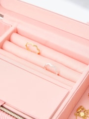 Oliver Bonas Pink Brown Corduroy Large Rectangle Jewellery Box - Image 6 of 6