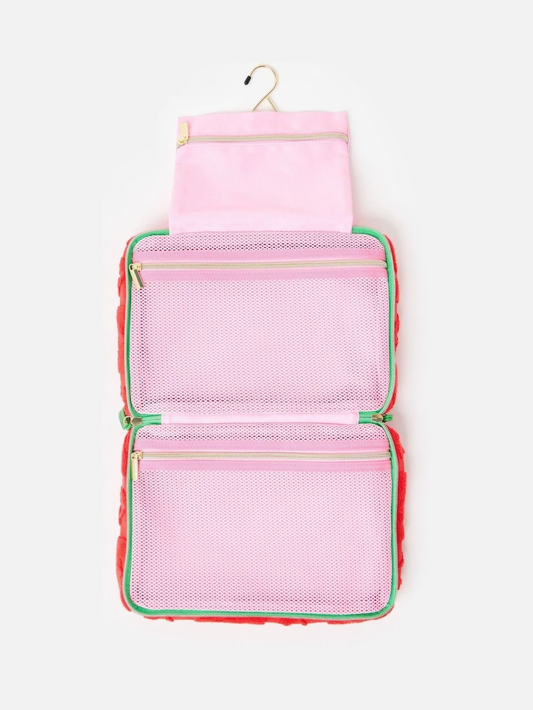 Oliver Bonas Red Cherry Towel Fold Out Makeup Bag - Image 2 of 5 Oliver Bonas Red Cherry Towel Fold Out Makeup Bag - Image 2 of 5