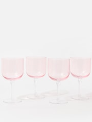 Oliver Bonas Set of 4 Pink Maya Wine Glasses - Image 1 of 5