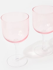 Oliver Bonas Set of 4 Pink Maya Wine Glasses - Image 2 of 5
