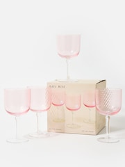 Oliver Bonas Set of 4 Pink Maya Wine Glasses - Image 3 of 5