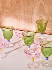 Oliver Bonas Set of 2 Pink Olleta Swirl Coupes - Image 2 of 6