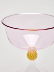 Oliver Bonas Set of 2 Pink Olleta Swirl Coupes - Image 3 of 6