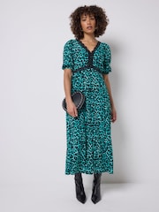 Grün - Scamp & Dude Teekleid mit Puffärmeln - Bild 1 von 5