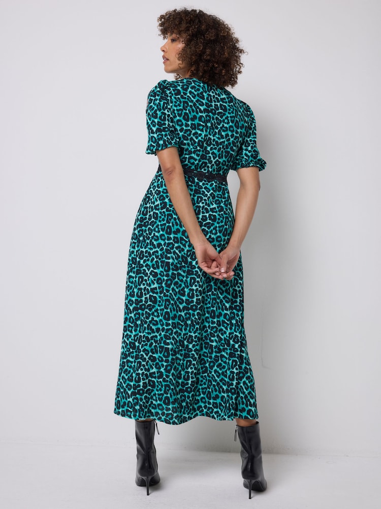 Grün - Scamp & Dude Teekleid mit Puffärmeln - Bild 2 von 5