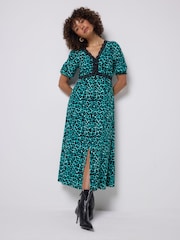 Grün - Scamp & Dude Teekleid mit Puffärmeln - Bild 3 von 5