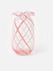 Oliver Bonas Red Palmera Swirl Glass Vase - Image 1 of 5