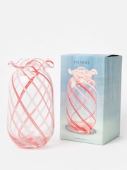 Oliver Bonas Red Palmera Swirl Glass Vase - Image 2 of 5