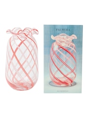 Oliver Bonas Red Palmera Swirl Glass Vase - Image 5 of 5