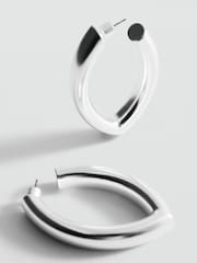 Mango Silver Tone Hoop Earrings - Image 1 of 6