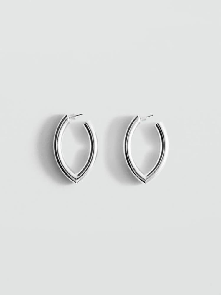 Mango Silver Tone Hoop Earrings - Image 2 of 6