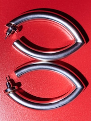 Mango Silver Tone Hoop Earrings - Image 4 of 6