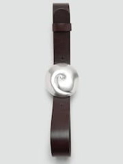 Mango Brown Shell Hardware Leather Belt - Image 4 of 5