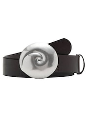 Mango Brown Shell Hardware Leather Belt - Image 5 of 5