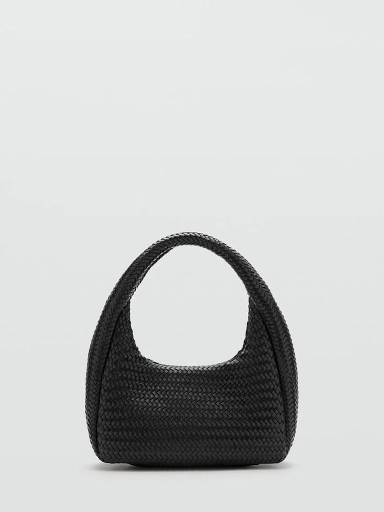 Mango Black Weave Shoulder Bag - Image 2 of 7