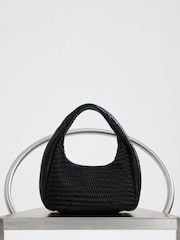 Mango Black Weave Shoulder Bag - Image 4 of 7