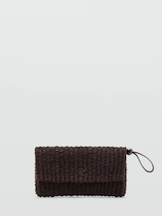 Mango Brown Straw Clutch - Image 1 of 4