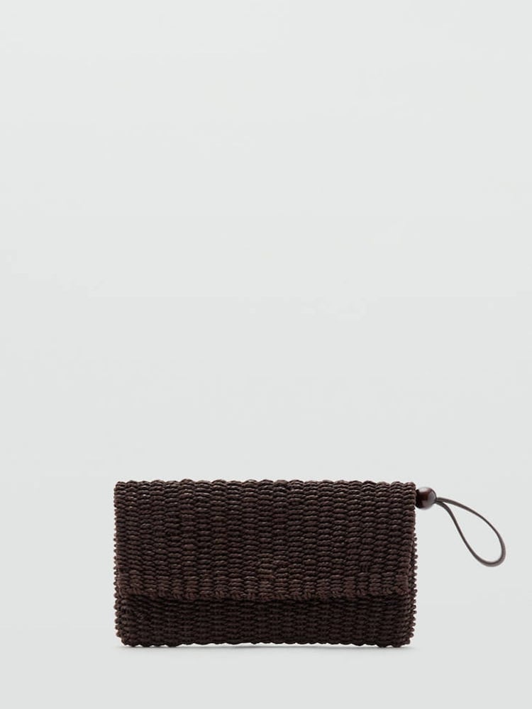 Mango Brown Straw Clutch - Image 1 of 4
