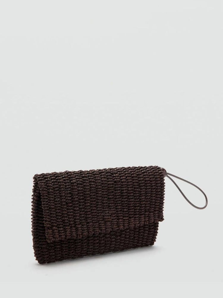 Mango Brown Straw Clutch - Image 2 of 4
