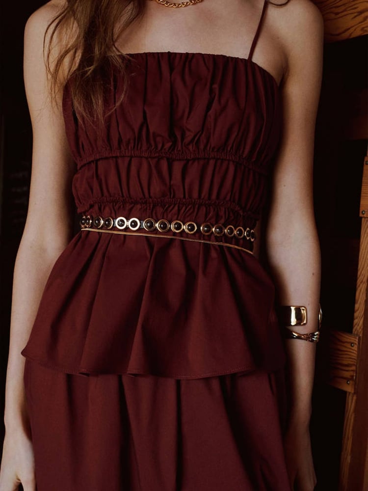 Mango Red Strappy Detail Top - Image 1 of 7